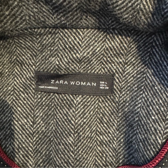 Zara Women’s Dark Grey Long Peacoat - Picture 5 of 5